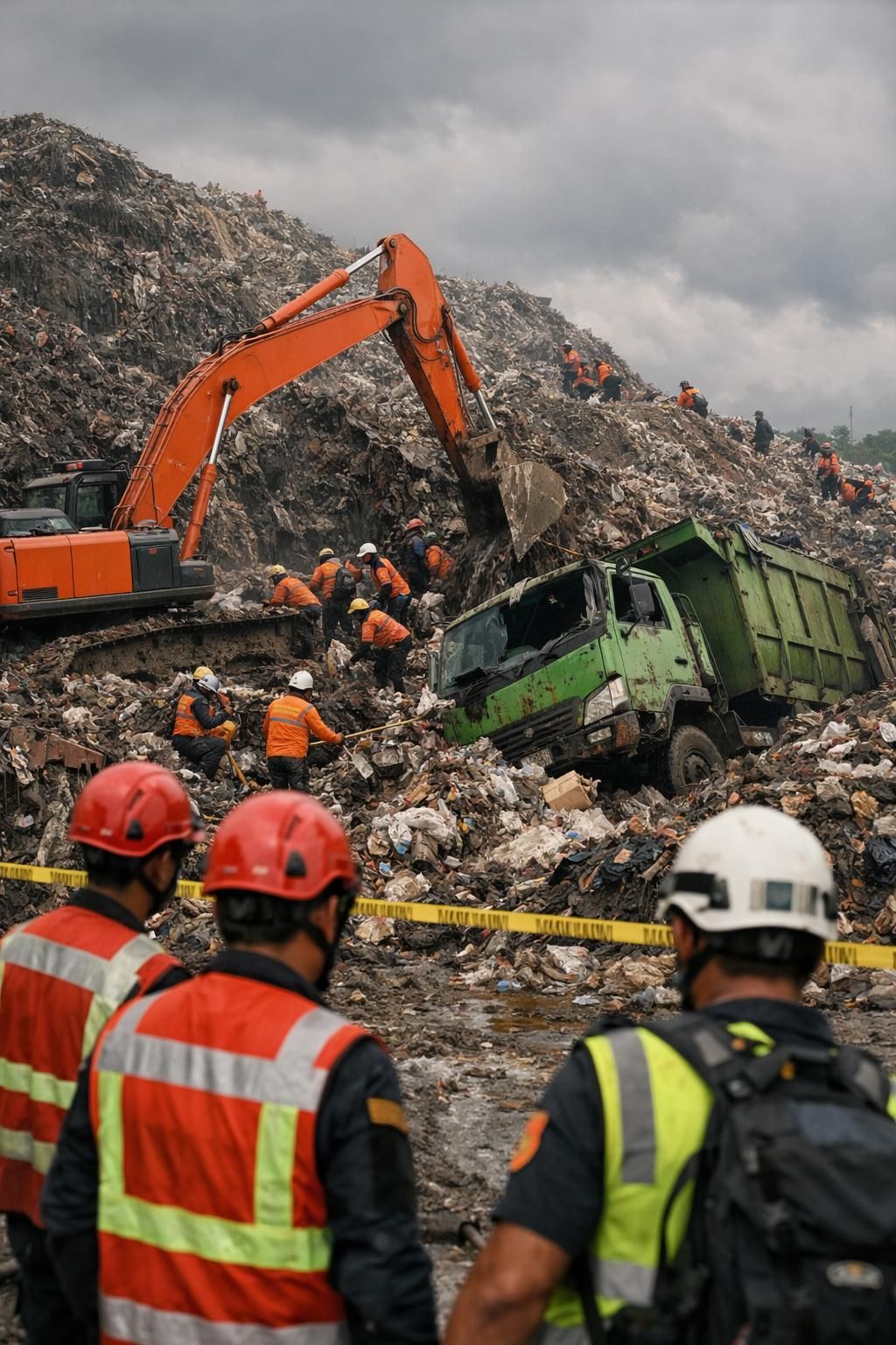 identitas korban longsor di tpst bantargebang: 4 orang tewas dan 2 selamat. berita lengkap tentang tragedi dan upaya penyelamatan terbaru.