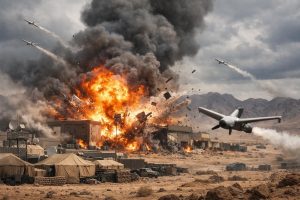 iran menyerang fasilitas militer as di yordania menggunakan drone bunuh diri, meningkatkan ketegangan regional dan menimbulkan kekhawatiran keamanan internasional.