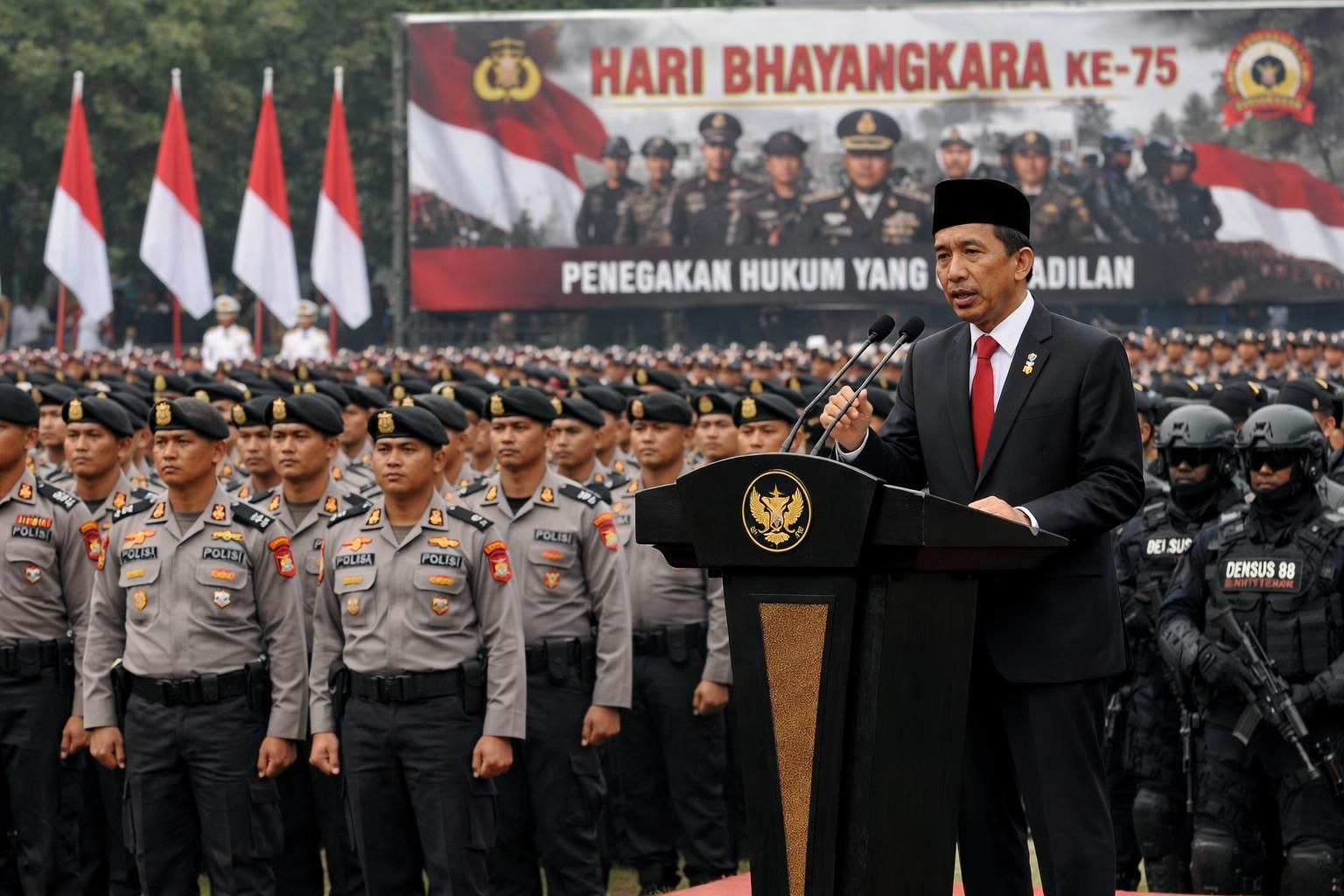 prabowo menegaskan bahwa hukum tidak boleh digunakan untuk kepentingan uang atau balas dendam politik, menekankan pentingnya keadilan dan integritas dalam sistem hukum.