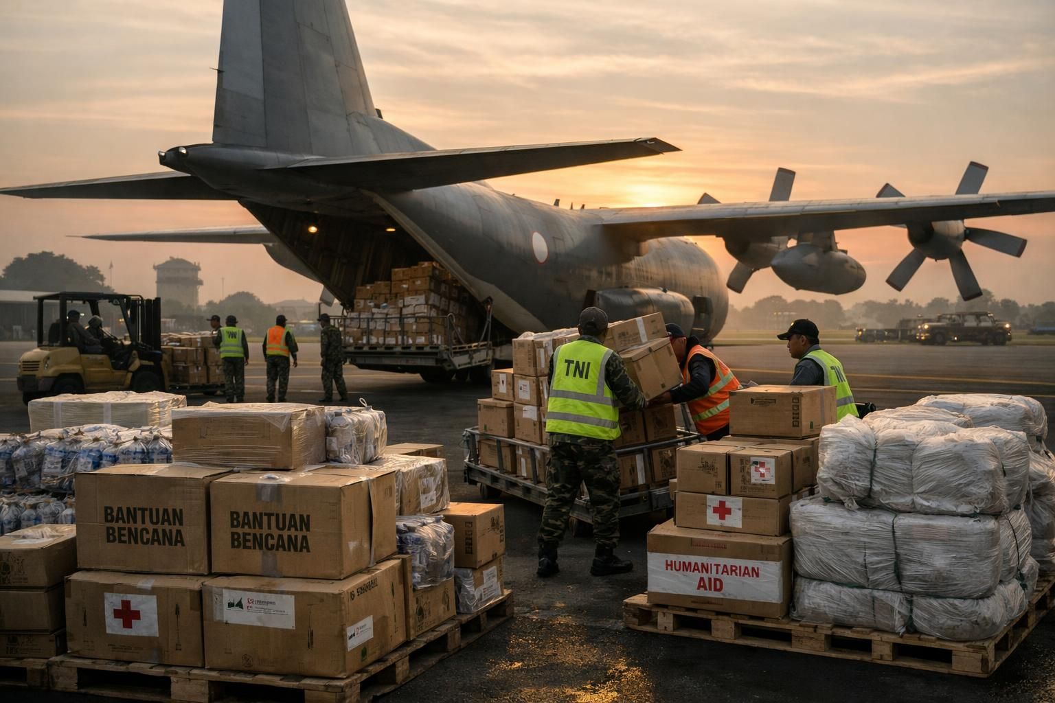 seskab mengumumkan pagi ini 65 ton logistik dikirim ke ntt, sehingga total bantuan logistik yang telah tiba di ntt mencapai 253 ton.