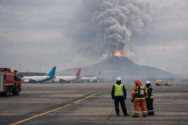 bandara soekarno-hatta ditutup sementara hingga pukul 13.30 wib akibat letusan anak krakatau yang mengganggu operasional penerbangan.